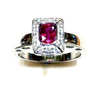 Anello Sommer Donna Classici in Oro bianco Rubino 0.52 Ct RUB CT 0.52 DIA CT 0.12 G/VS - RUB CT 0.52 DIA CT 0.12 G/VS